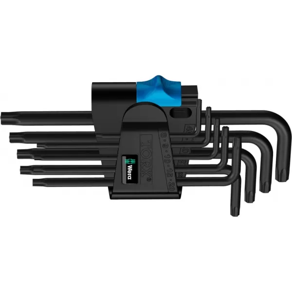 Sada imbus klíčů TORX® TX8 -TX40 967/9 TX HF 1 s přidržovací funkcí, BlackLaser 9ks Wera 05024244001