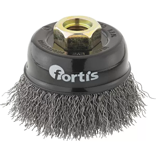 Kartáč hrncový ocel drát 60x0,3mm zvlněný M14 FORTIS