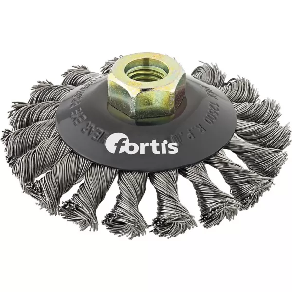 Kuželový kartáč nerezový drát 100x0,5mm copanový FORTIS
