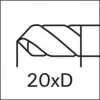 Vrták na tvrdokov 2,6mm 20 x D vnitřní chlazení, stopka HA SUPRA FORMAT GT