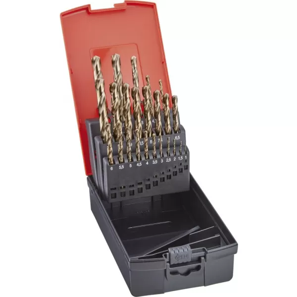 Sada vrtáků do kovu HSSE DIN338 GoldOxid 19 ks 1-10,0mm vzest. o 0,5