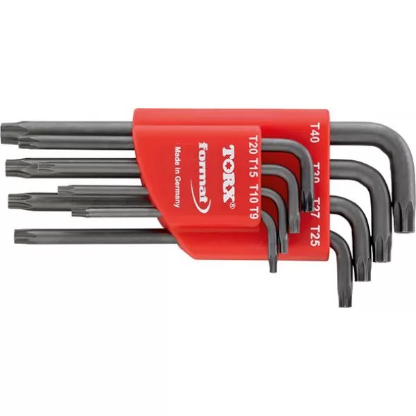 Sada imbus klíčů TORX® T9 -T40 fosfátovaný s otvorem 8 ks. FORMAT