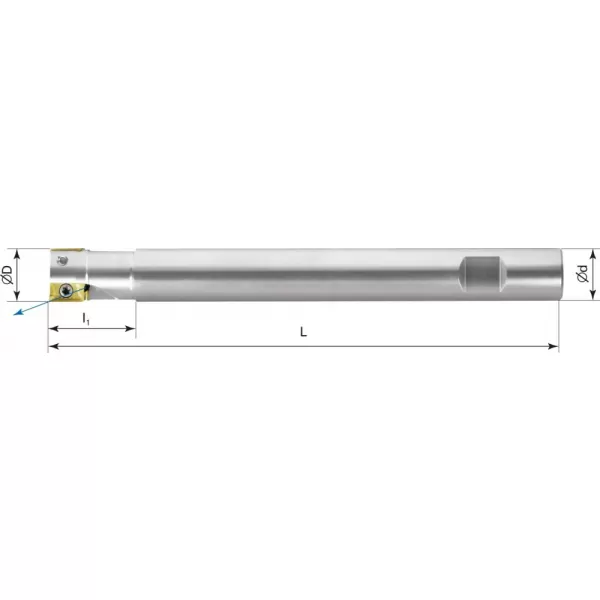 Stopková fréza extra dlouhá 90° vnitřní chlazení D20mm pro APKT10