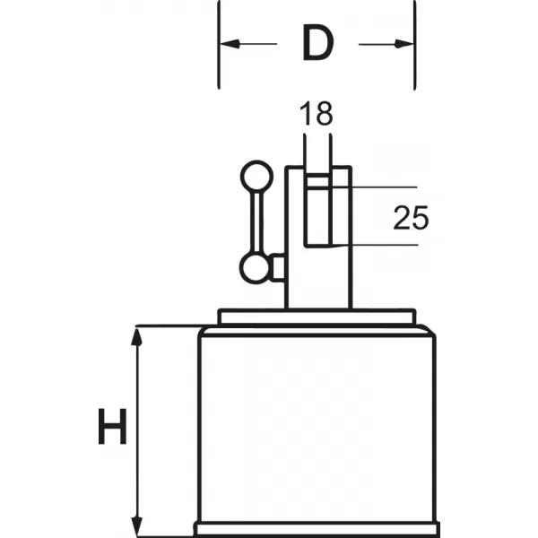 Hrncový magnet přítlačný závit 54mm FORTIS
