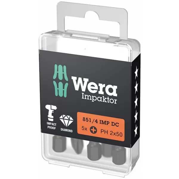 Bit šroubovací 1/4" DIN 3126 E6,3 PH2x50mm Balení 5 ks 5057656001